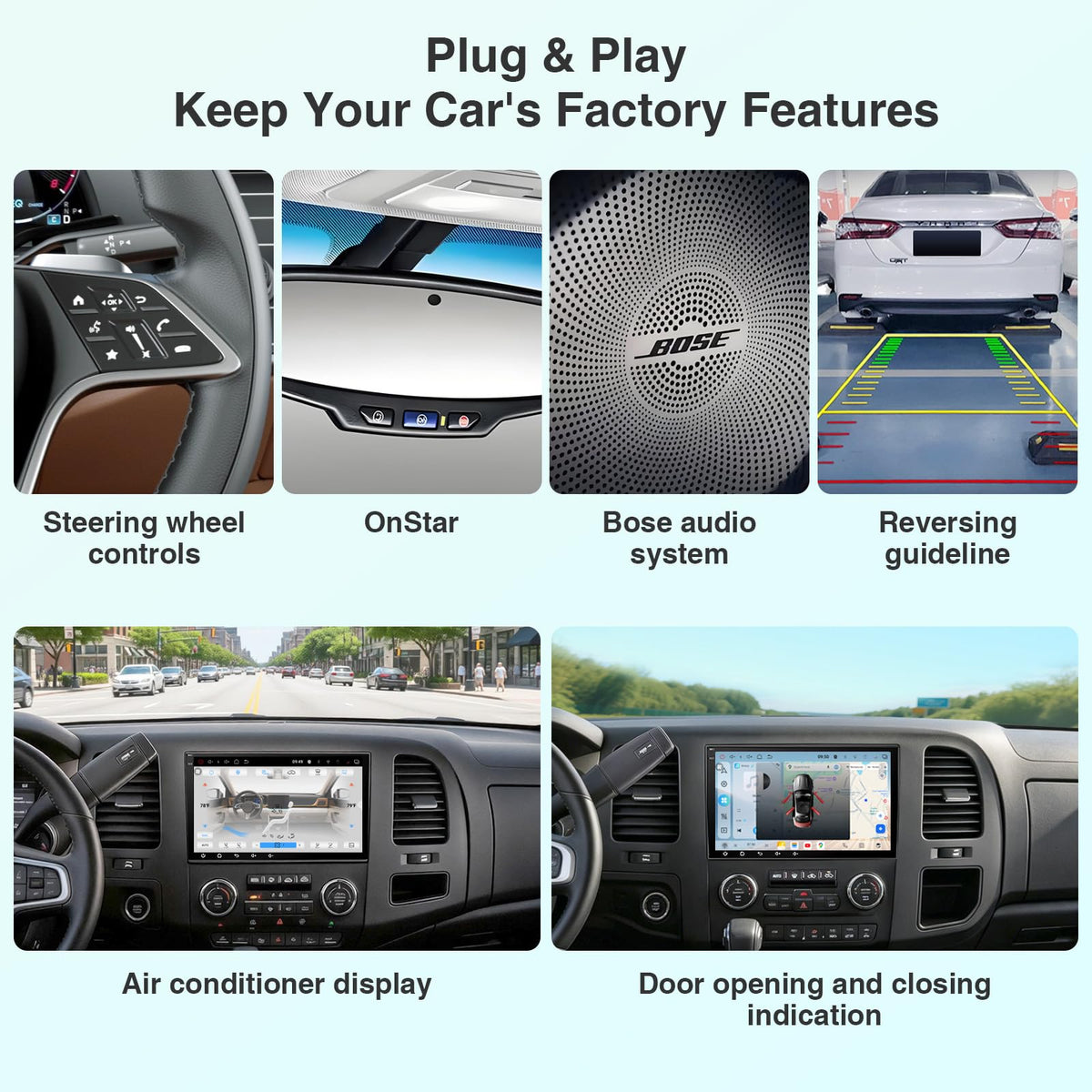 Austa 8" Car Stereo for Chevy Silverado/GMC Sierra 2007-2013, CarPlay