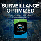 Seagate Skyhawk 4TB Video Internal Hard Drive HDD – 3.5 Inch SATA 6Gb/s 64MB Cache for DVR NVR Security Camera System with Drive Health Management and in-House Rescue Services (ST4000VXZ16/016)