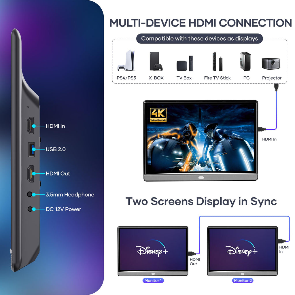 13.3" Car TV for Back Seat, 4K Android Headrest Monitor for Car, 4G+64G Portable Rear Entertainment System, Support Phone Wireless Mirror Link Touch Screen, with WiFi/HDMI/USB/Video Player