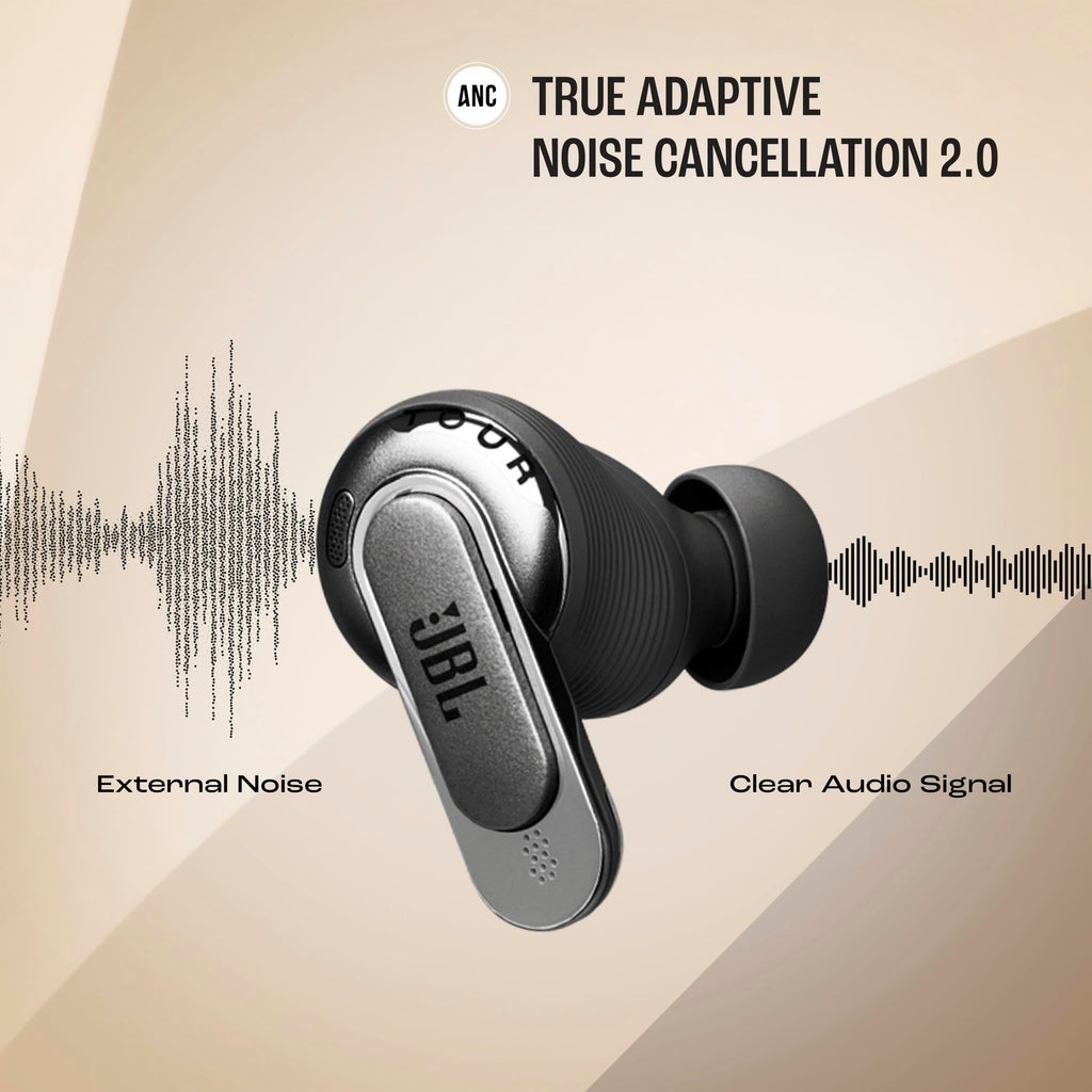 JBL Tour Pro 3 True Wireless Earbuds, Smart Noise Cancelling - Black