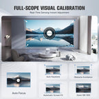 【Officially-Licensed APP】4K Mini Outdoor Projector with WiFi and Bluetooth, VOPLLS Smart Portable Movie Wireless TV Projector for Home/Gaming/Bedroom
