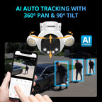 Defender AI Powered Sentinel 4K Wired Security Camera System, 360° PTZ Security Camera System with AI Tracking, Smart Human Detection, Blue-Red Light Deterrence, and Color Night Vision | 4 Cameras 1TB