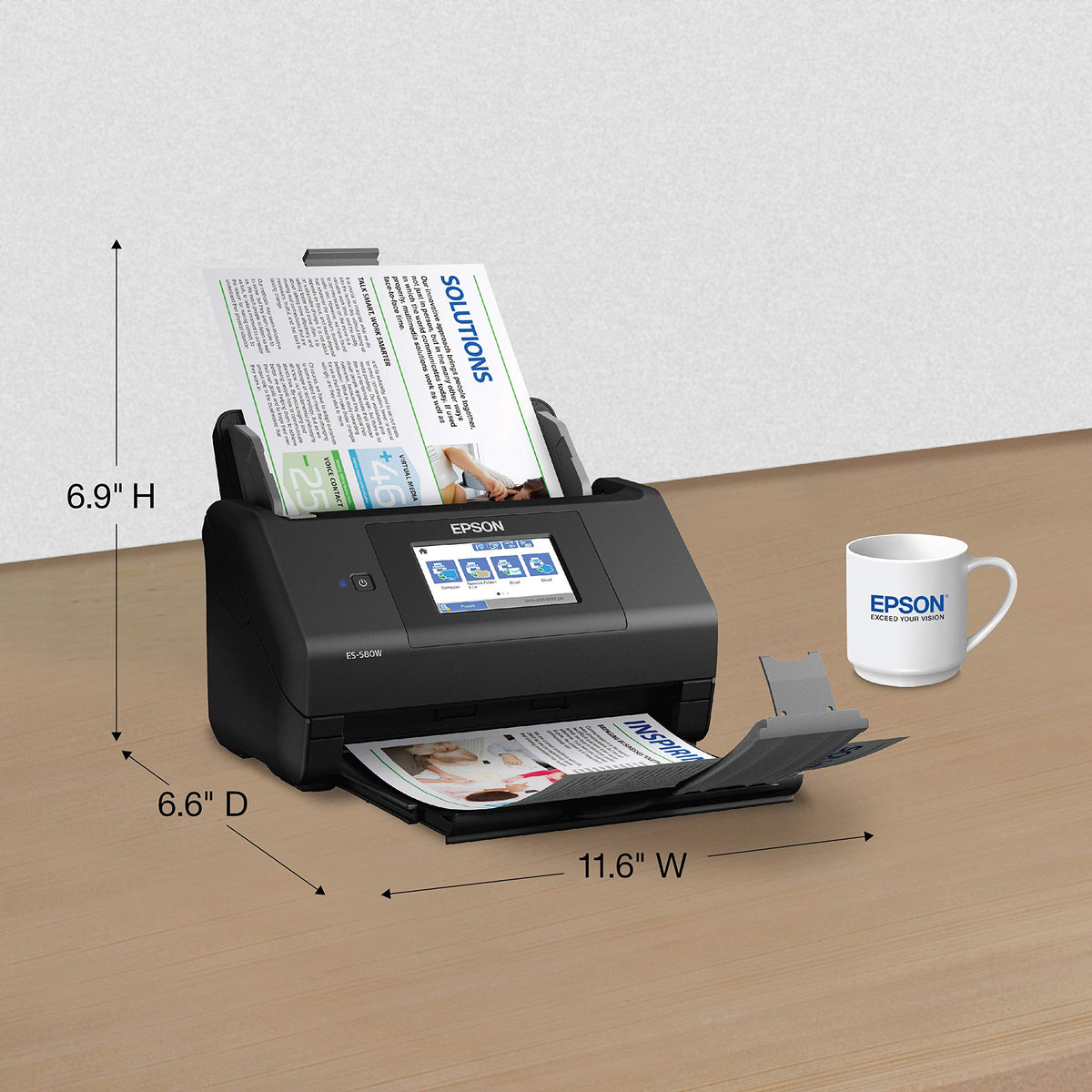 Epson Workforce ES-580W Wireless Color Duplex Desktop Document Scanner
