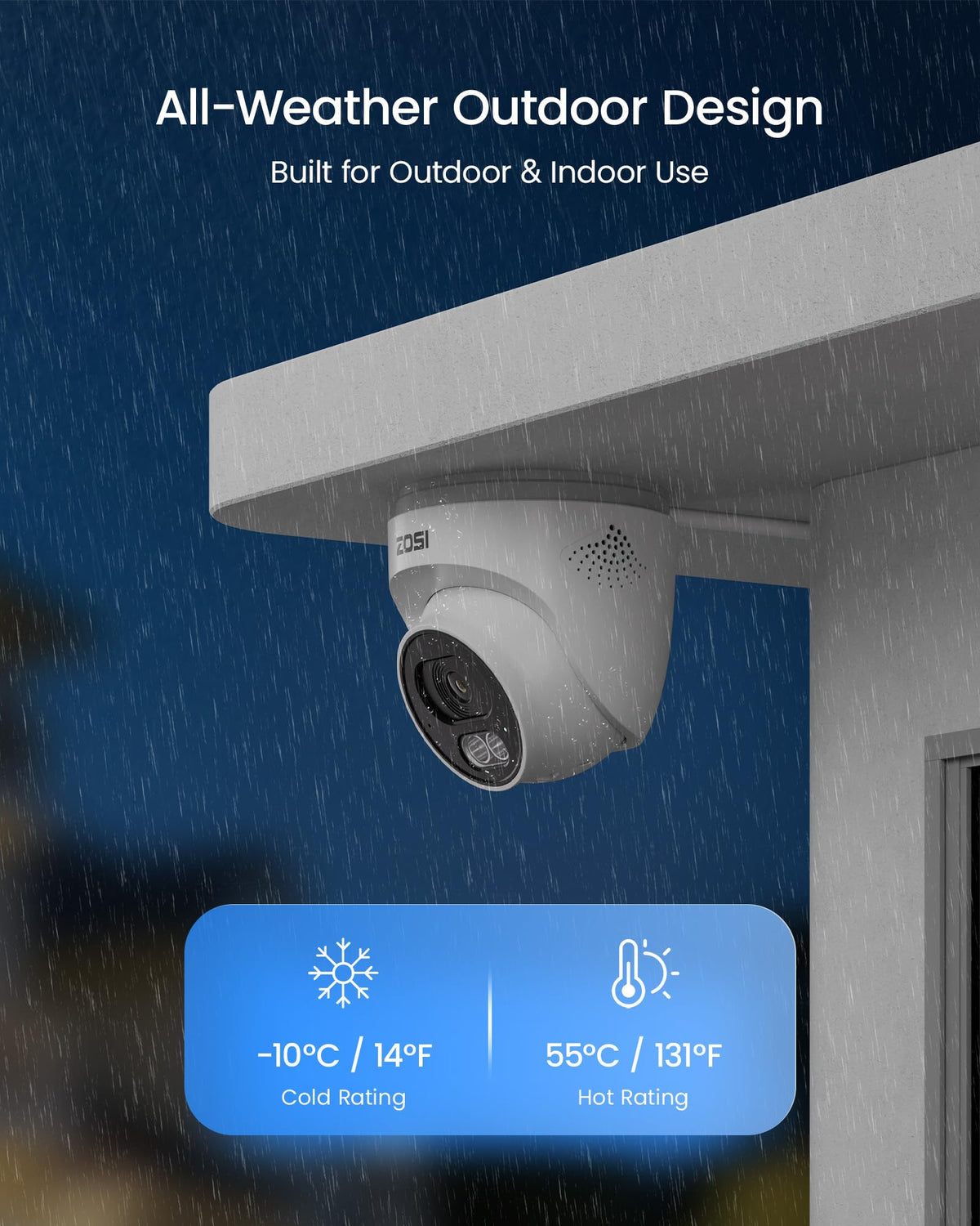 ZOSI C220 8CH 5MP NVR with 6 x 4MP Audio PoE CCTV Camera System, 2TB HDD