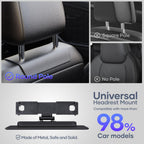 13.3" Car TV for Back Seat, 4K Android Headrest Monitor for Car, 4G+64G Portable Rear Entertainment System, Support Phone Wireless Mirror Link Touch Screen, with WiFi/HDMI/USB/Video Player