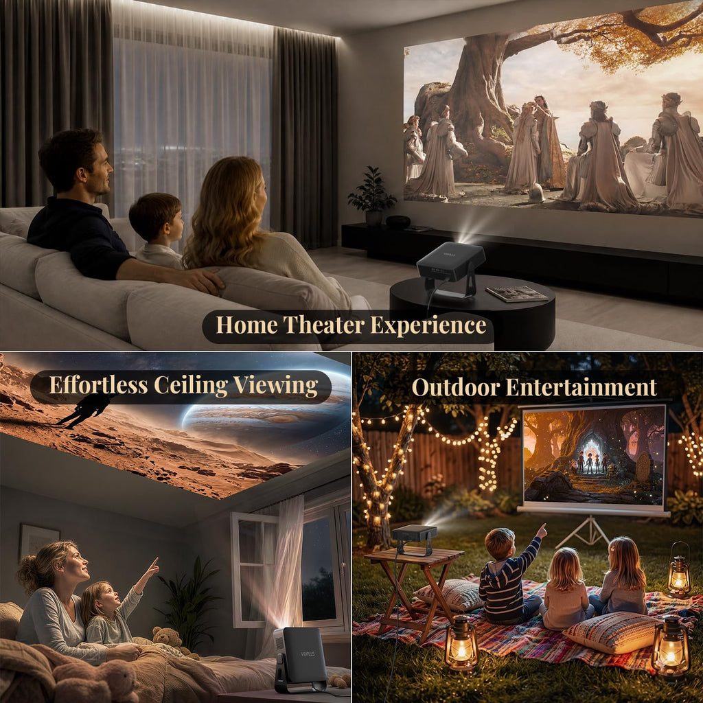 Official Google TV- 4K Outdoor Smart Mini Projector with WiFi and Bluetooth