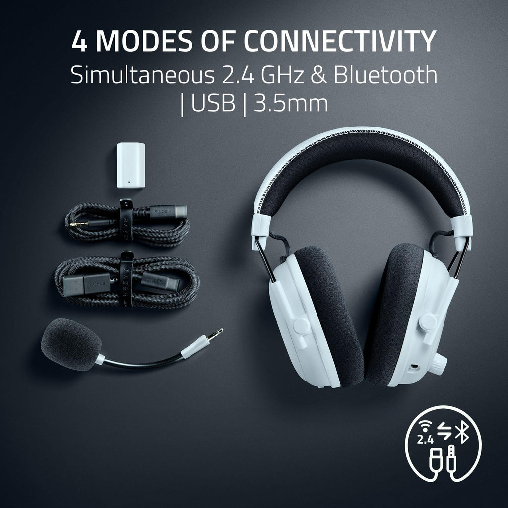 Razer BlackShark V3 Pro Wireless ANC Gaming Headset for PC, 2.4 GHz, White