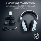 Razer BlackShark V3 Pro Wireless ANC Gaming Headset for PC, 2.4 GHz, White