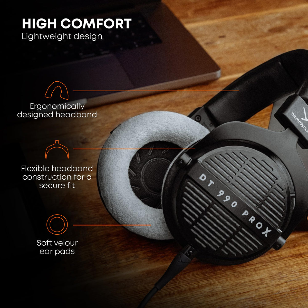 beyerdynamic DT 990 Pro X (48 Ohm), Open-Back Studio Headphones, Black
