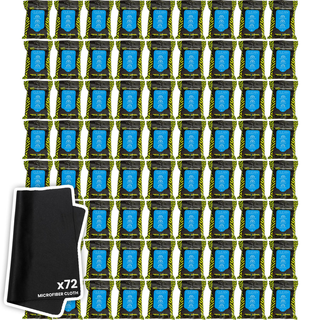 Fortress Electronic Wipes (25 ct, Pack of 72) Screen Cleaner Wipes for Tech