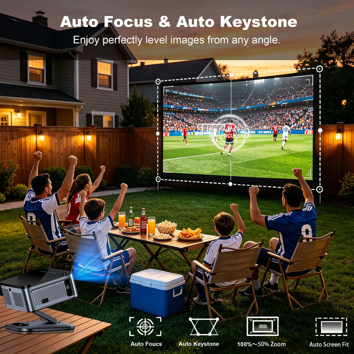 Google TV Smart Projector 4K, 2500 ANSI Projector With WiFi and Bluetooth
