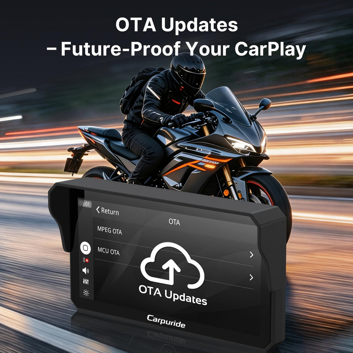 Carpuride W602 6.25" Motorcycle CarPlay Android Auto Screen GPS Navigation