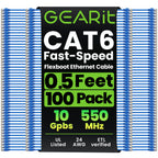 GEARit Cat6 Ethernet Patch Cable 3ft Black 100-Pack Cat 6 Patch Cords
