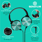 Classroom Headphones-Bulk 25-Pack, with Microphone Student On Ear Comfy Swivel Earphones for Library, School, Airplane, Kids-for Online Learning and Travel, HQ Stereo Sound 3.5mm Jack (Black Set)