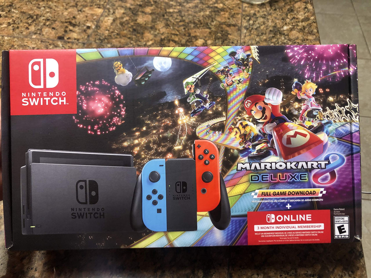Nintendo Switch w/Gray Joy-Con + Mario Kart 8 Deluxe (Full Game Download) - Switch