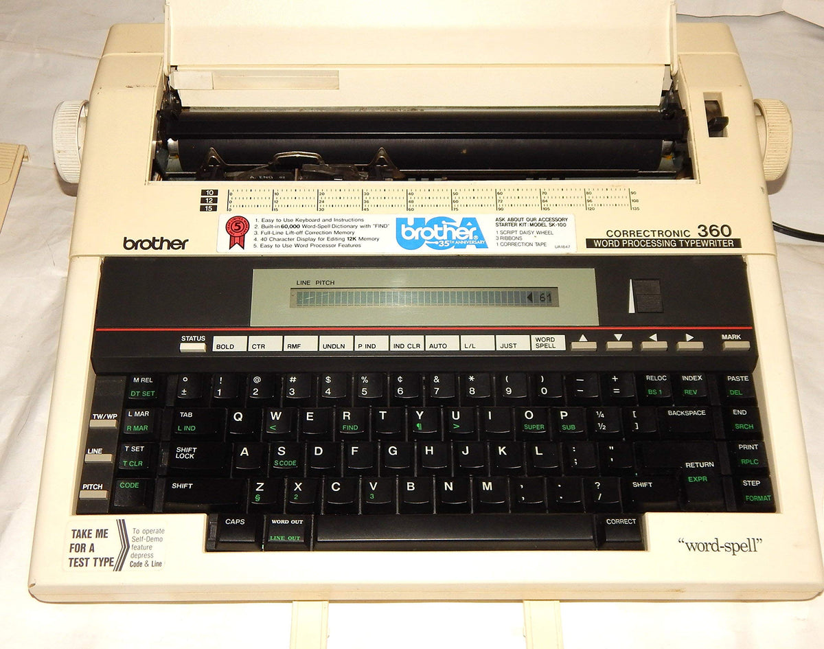 Brother Electric Typewriter Correctronic Word Processing Model 360 LCD Readout Screen and New Cartridge (Renewed)