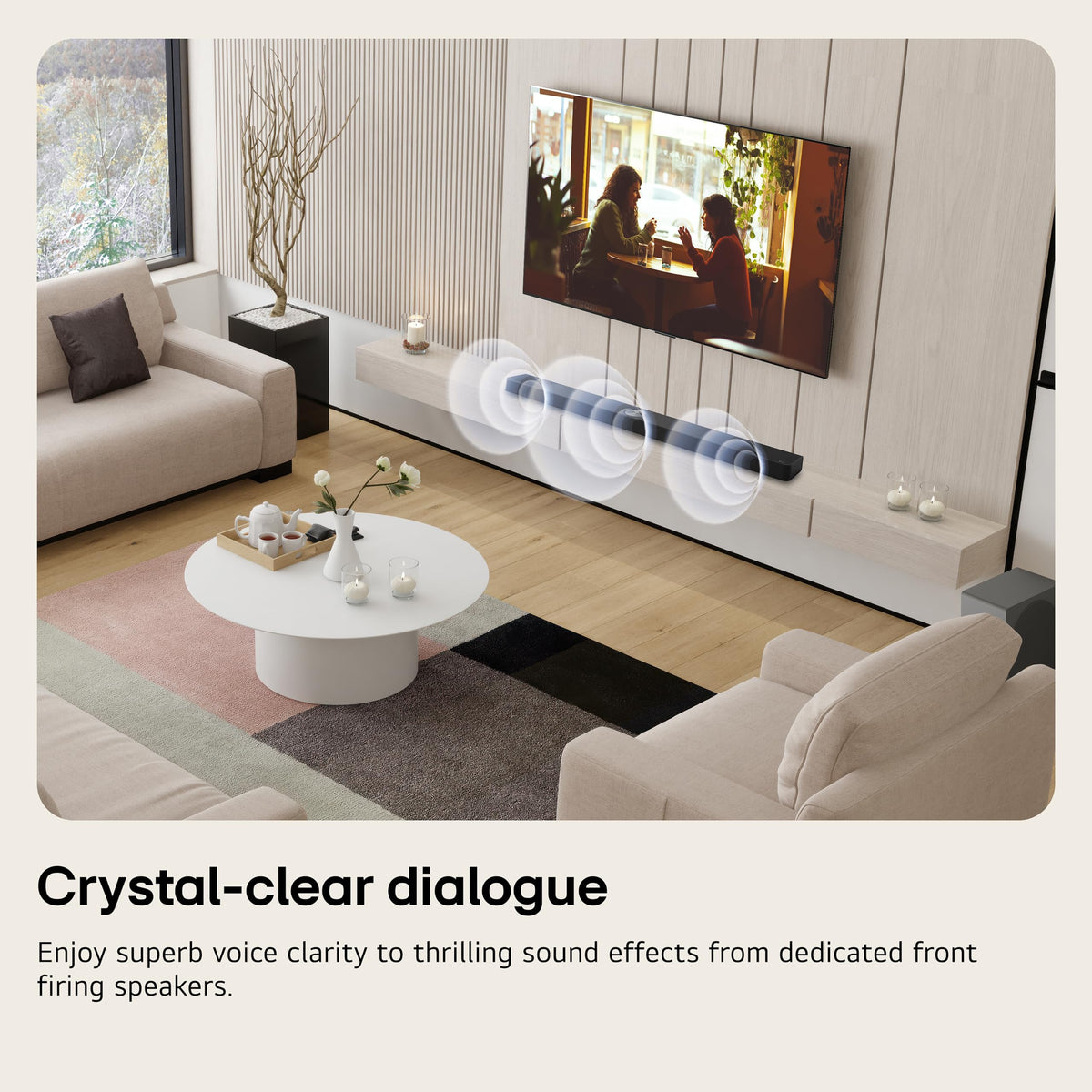 LG S60T 3.1 ch. Soundbar with Wireless Subwoofer, Dolby Audio, TV Synergy, Wow Interface, AI Sound Pro - Black