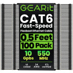 GEARit Cat6 Ethernet Patch Cable 3ft Black 100-Pack Cat 6 Patch Cords