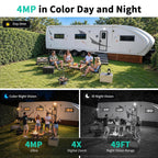 LIWAN Cellular Security Camera Outdoor 2 Pack, 4G and Wi-Fi Dual Mode, 4MP