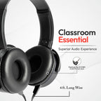 Classroom Headphones Bulk 24 Pack, Wired Assorted Student School Class Set