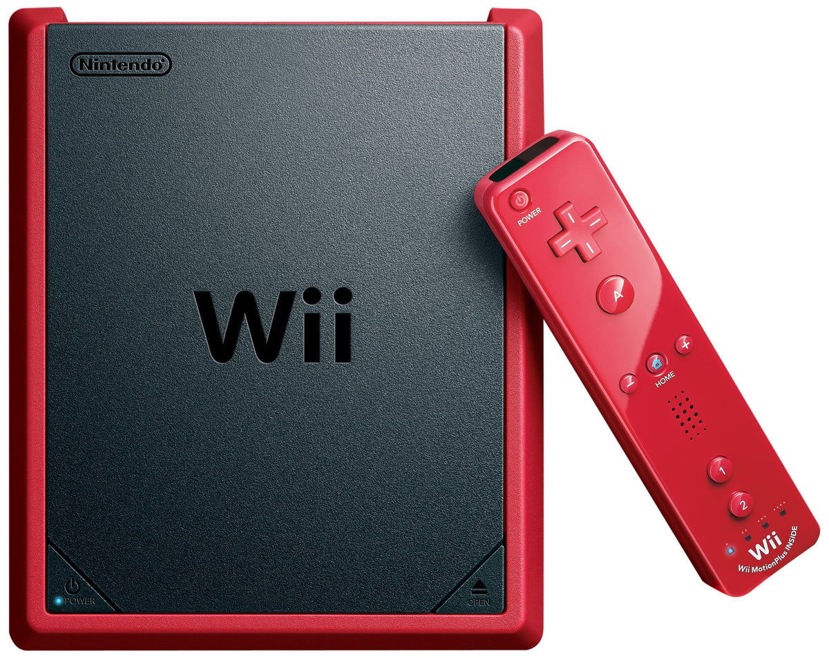 Wii Mini with Mario Kart Wii Game - Red