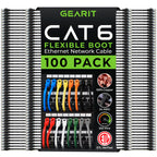 GEARit Cat6 Ethernet Patch Cable 3ft Black 100-Pack Cat 6 Patch Cords