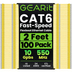 GEARit Cat6 Ethernet Patch Cable 3ft Black 100-Pack Cat 6 Patch Cords