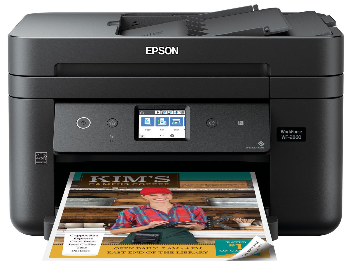 Epson Workforce WF-2860 All-in-One Wireless Color Printer with Scanner, Copier, Fax, Ethernet, Wi-Fi Direct and NFC, Amazon Dash Replenishment Ready