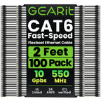 GEARit Cat6 Ethernet Patch Cable 3ft Black 100-Pack Cat 6 Patch Cords