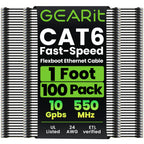 GEARit Cat6 Ethernet Patch Cable 3ft Black 100-Pack Cat 6 Patch Cords