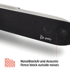 Poly - Studio X70 Video Bar for Large Conference Rooms Poly (Plantronics + Polycom) - Premium 4K Audio & Video Conferencing Solution - Camera, Speakers, & Microphones - Works w/Teams, Zoom (Certified)