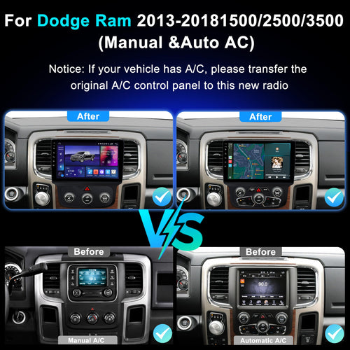 10.2" 8 Core 4+64GB Car Radio Stereo for Dodge Ram 1500/2500/3500 2013-2018
