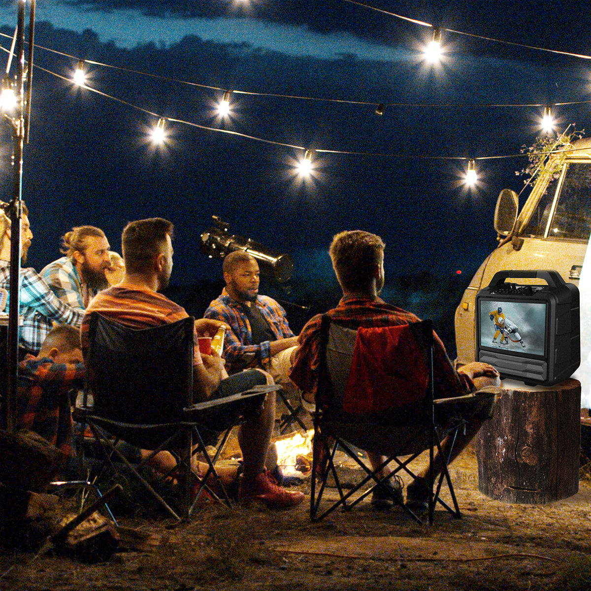 Monster Vision 2 | Portable Entertainment System with 15.6" 1080p Display & 60W Speakers | up to 25 Hours of Playtime | Dual HDMI Ports | Includes USB-C to HDMI Cable | ATSC Tuner for Portable TV use